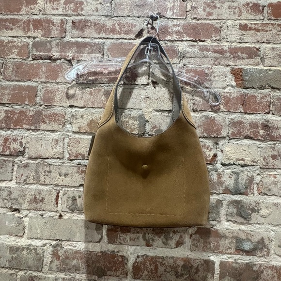 Coach Brooklyn Suede Shoulder Bag Tan Brown Hobo Purse - Picture 2 of 11